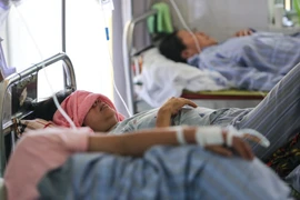 Số bệnh nhân đến viện điều trị sốt xuất huyết tăng gấp 6 lần so với cùng kỳ năm 2016, hàng trăm trường hợp nặng phải nhập viện điều trị nội trú khiến các bệnh viện trên địa bàn Hà Nội đều trong tình trạng quá tải. (Ảnh: Minh Sơn/Vietnam+)