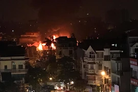 Hiện trường vụ cháy. (Ảnh: CTV/Vietnam+)