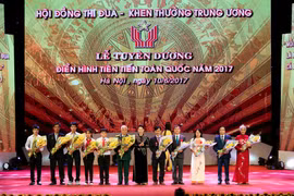 Trong 377 điển hình tiên tiến năm 2017, đại biểu lớn tuổi nhất 71 tuổi, đại biểu nhỏ tuổi nhất 14 tuổi. (Ảnh: Minh Sơn/Vietnam+)