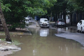 Theo phản ánh của người dân, từ nhiều tháng nay hệ thống đường trong khu đô thị Đông Nam Trần Duy Hưng (phường Trung Hoà, quận Cầu Giấy) đã bị xuống cấp nghiêm trọng. (Ảnh: Minh Sơn/Vietnam+)