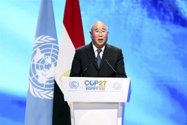 Đặc phái viên về biến đổi khí hậu của Trung Quốc Xie Zhenhua phát biểu tại COP27. (Ảnh: THX/TTXVN)