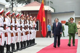 Sáng 22/11, tại Hà Nội, Thủ tướng Phạm Minh Chính dự Hội nghị sơ kết các chuyên án điển hình về ma túy và trao thư khen cho Cục Cảnh sát điều tra tội phạm về ma túy. (Ảnh: Dương Giang/TTXVN)