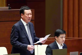 Tổng Thanh tra Chính phủ Đoàn Hồng Phong trả lời chất vấn. (Ảnh: Phạm Kiên/TTXVN)