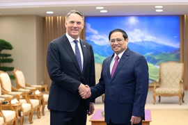 Thủ tướng Phạm Minh Chính tiếp Phó Thủ tướng, Bộ trưởng Quốc phòng Australia Richard Marles. (Ảnh: Dương Giang/TTXVN)