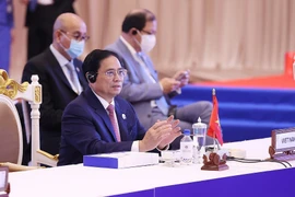 Thủ tướng Phạm Minh Chính dự Phiên toàn thể Hội nghị cấp cao ASEAN lần thứ 40. (Ảnh: Dương Giang/TTXVN)