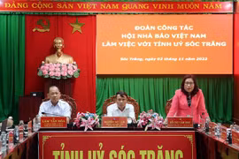 Phó Bí thư Thường trực Tỉnh ủy Sóc Trăng Hồ Thị Cẩm Đào phát biểu. (Ảnh: Trung Hiếu/TTXVN)