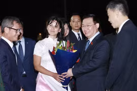Lễ đón Chủ tịch Quốc hội Vương Đình Huệ tại sân bay quân sự Fairbairn, thủ đô Canberra. (Ảnh: Doãn Tấn/TTXVN)