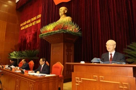 Tổng Bí thư Nguyễn Phú Trọng phát biểu kết luận hội nghị. (Ảnh: Trí Dũng/TTXVN)