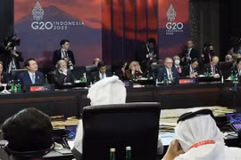 Các nhà lãnh đạo tham dự Hội nghị thượng đỉnh G20 ở Bali, Indonesia, ngày 15/11. (Ảnh: YONHAP/TTXVN)