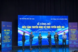 Công bố Nền tảng truyền hình số trực tuyến quốc gia VTVGo. (Ảnh: Minh Sơn/Vietnam+)