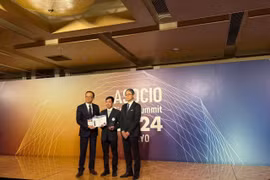 Học viện Công nghệ Bưu chính viễn thông giành Giải thưởng Giáo dục Số tại ASOCIO DX Award 2024. (Ảnh: VINASA)