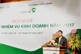 Thống đốc Ngân hàng Nhà nước Lê Minh Hưng chỉ đạo tại hội nghị. (Nguồn: Vietcombank)