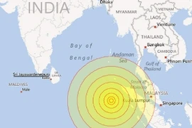 Vị trí và tầm ảnh hưởng của trận động đất tại Sumatra. (Nguồn: Internet)