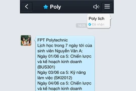 Zalo "trả" thời khóa biểu sau khi nhận được yêu cầu. (Ảnh: VNG)