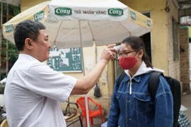 Trong bối cảnh dịch COVID-19 đang diễn biến phức tạp, Ký túc xá Đại học Kinh tế quốc dân đã thực hiện nhiều giải pháp để phòng, chống dịch. (Ảnh: PV/Vietnam+)