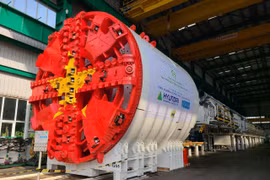 Bộ phận khiên đào và phần thân máy để đào hầm metro Nhổn-ga Hà Nội. (Ảnh: MRB cung cấp)