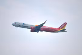 Máy bay của hãng hàng không Vietjet Air. (Ảnh: CTV//Vietnam+)