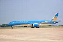 Máy bay của hãng hàng không Vietnam Airlines. (Ảnh: Việt Hùng/Vietnam+)