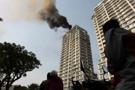 Hiện trường nơi xảy ra vụ cháy. (Ảnh: PV/Vietnam+) 