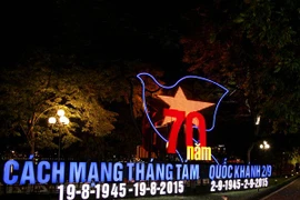 Biểu tượng thời gian 70 năm Quốc Khánh 2/9. (Doãn Đức/Vietnam)