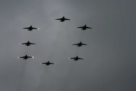 Máy bay Air Force Su-25 của không quân Nga tham gia một cuộc tập trận. (Nguồn: AFP/TTXVN)