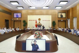 Ủy ban Thường vụ Quốc hội biểu quyết thông qua dự án Pháp lệnh. (Ảnh: Doãn Tấn/TTXVN) 