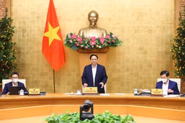 Thủ tướng Phạm Minh Chính phát biểu khai mạc Phiên họp Chính phủ tháng 1/2022. (Ảnh: Dương Giang/TTXVN) 