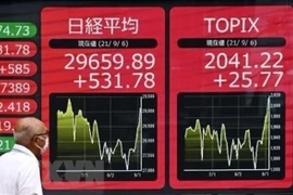 Bảng chỉ số chứng khoán tại Tokyo, Nhật Bản. Ảnh minh họa. (Nguồn: Kyodo/TTXVN)