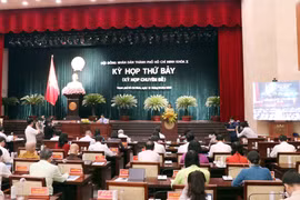 Quang cảnh phiên khai mạc kỳ họp thứ bảy Hội đồng Nhân dân Thành phố Hồ Chí Minh. (Ảnh: Xuân Khu/TTXVN)