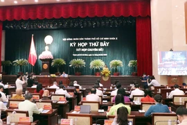 Quang cảnh phiên khai mạc kỳ họp thứ bảy Hội đồng Nhân dân Thành phố Hồ Chí Minh. (Ảnh: Xuân Khu/TTXVN)