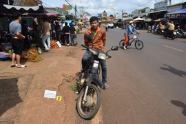 Các đối tượng bị công an bắt giữ. (Ảnh: TTXVN phát)