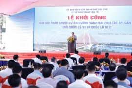 Thủ tướng Phạm Minh Chính phát biểu tại lễ khởi công. (Ảnh: Dương Giang/TTXVN) 