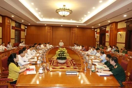 Sáng 27/4, tại Trụ sở Trung ương Đảng, Tổng Bí thư Nguyễn Phú Trọng, Trưởng Ban Chỉ đạo chủ trì họp Thường trực Ban Chỉ đạo Trung ương về phòng, chống tham nhũng. (Ảnh: Trí Dũng/TTXVN) 