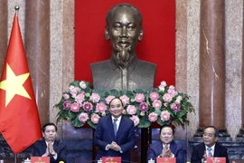 Chủ tịch nước Nguyễn Xuân Phúc phát biểu. (Ảnh: Thống Nhất/TTXVN) 