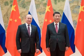 Tổng thống Nga Vladimir Putin và Chủ tịch Trung Quốc Tập Cận Bình. (Nguồn: TASS) 