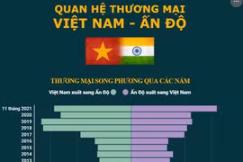 [Infographics] Quan hệ thương mại Việt Nam-Ấn Độ phát triển tích cực