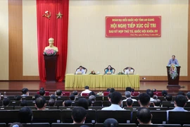 Quang cảnh buổi tiếp xúc cử tri tại huyện Châu Phú, tỉnh An Giang. (Ảnh: Công Mạo/TTXVN)