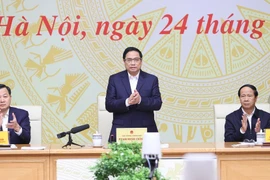 Thủ tướng Phạm Minh Chính chủ trì hội nghị. (Ảnh: Dương Giang/TTXVN)