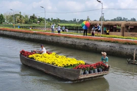 Thuyền hoa trong khu du lịch. (Ảnh: Ánh Tuyết/TTXVN)