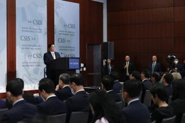 Thủ tướng Phạm Minh Chính dự và phát biểu tại Viện Nghiên cứu Chiến lược quốc tế Hoa Kỳ (CSIS). (Ảnh: Dương Giang/TTXVN) 