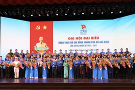 Ra mắt Ban Chấp hành Thành đoàn Thành phố Hồ Chí Minh khoá XI. (Ảnh: Hồng Giang/TTXVN)
