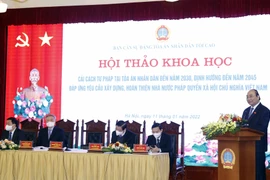 Chủ tịch nước Nguyễn Xuân Phúc phát biểu chỉ đạo. (Ảnh: Thống Nhất/TTXVN) 