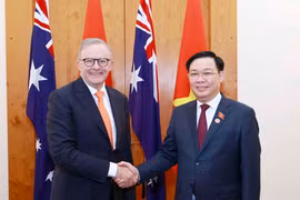 Chủ tịch Quốc hội Vương Đình Huệ hội kiến Thủ tướng Australia Anthony Albanese. (Ảnh: Doãn Tấn/TTXVN) 