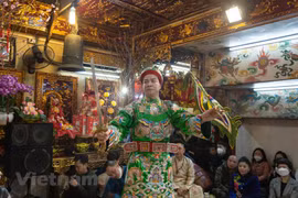 Giá Quan lớn đệ Nhị Thượng Ngàn, vị quan cai quản vùng rừng núi. (Ảnh: Minh Thu/Vietnam+) 