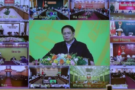 Hội nghị được tổ chức trực tuyến từ Chính phủ đến các bộ, ngành và các tỉnh, thành phố trực thuộc trung ương. (Ảnh: Dương Giang/TTXVN) 