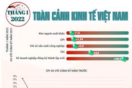 [Infographics] Toàn cảnh kinh tế Việt Nam trong tháng 1 năm 2022