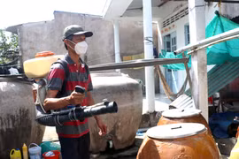 Phun xịt hóa chất tại các địa phương có nguy cơ bùng phát dịch sốt xuất huyết. (Ảnh: Lê Thúy Hằng/TTXVN)