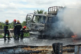 Hiện trường vụ cháy. (Ảnh: TTXVN phát)