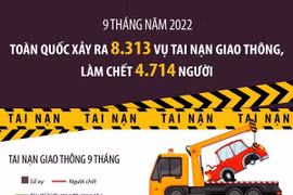 [Infographics] Cả nước xảy ra trên 8.310 vụ tai nạn giao thông 