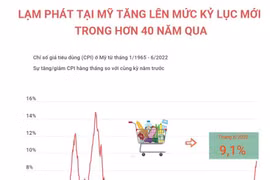 [Infographics] Lạm phát ở Mỹ tăng lên mức kỷ lục mới trong hơn 40 qua